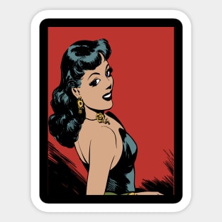 Woman Girl Power Popart Design Sticker